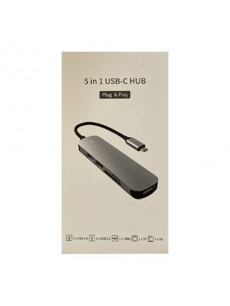 Adaptateur USB-C vers 4K HDMI RJ45,  2x USB, carte mémoire SD/ micro SD