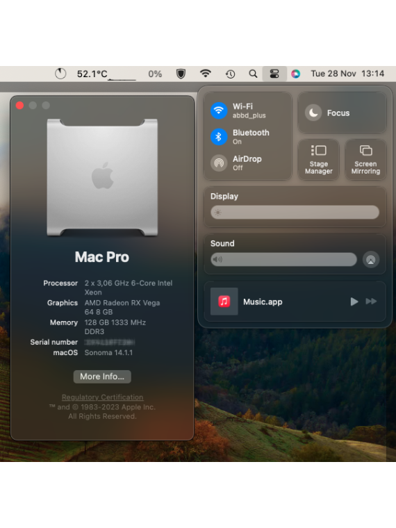 Mac Pro 5.1 - 2x Xeon 3,46GHz  - Ram 128Go